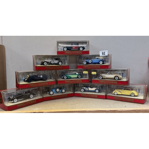 92 - 10 Matchbox models of yesteryear cars