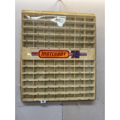 99 - A Matchbox 75 shop plastic wall display cabinet