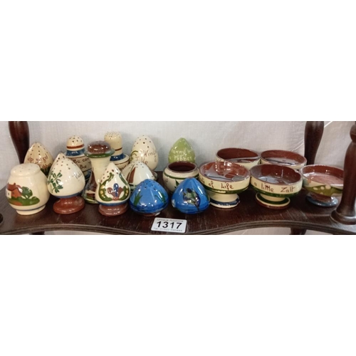 1317 - A good selection  of Torquay pottery cruets