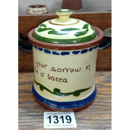 1319 - 6 Torquay pottery tobacco/jam pots