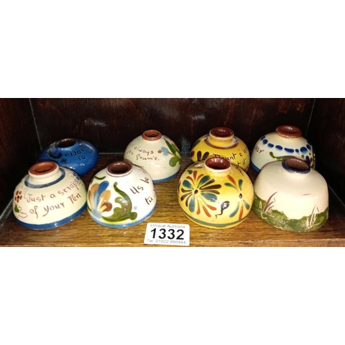 1332 - 16 Torquay ware inkwells