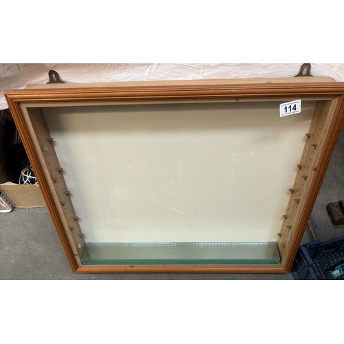 114 - A model collectors display cabinet with 5 glass shelves. 64 x 53cm