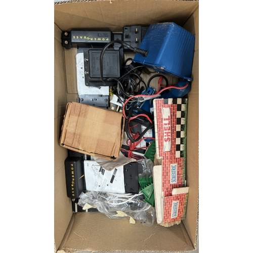 118 - 3 Boxes of vintage Scalextric track & power supplies etc (No cars)