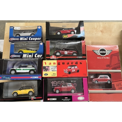 153 - A quantity of boxed Mini's by various makers including Vanguards, Corgi, High speed etc