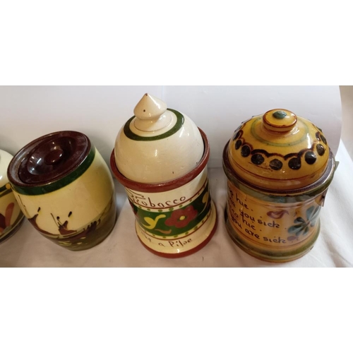 1192 - 6 Torquay pottery tobacco jars