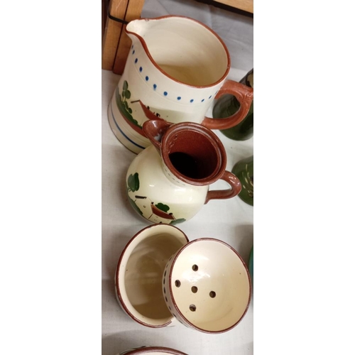 1219 - A Watcombe pottery shaving mug & other Torquay ware including butter dish etc. 5 Items