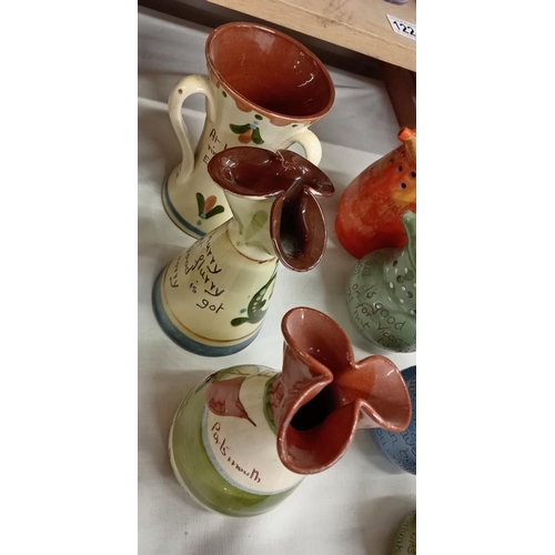 1221 - 6 Torquay ware vases including one with 3 handles