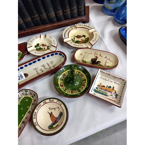 1228 - A good selection of Torquay ware small dishes, pin trays & cash trays