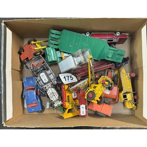 175 - A box of play worn Matchbox & Corgi diecast vehicles