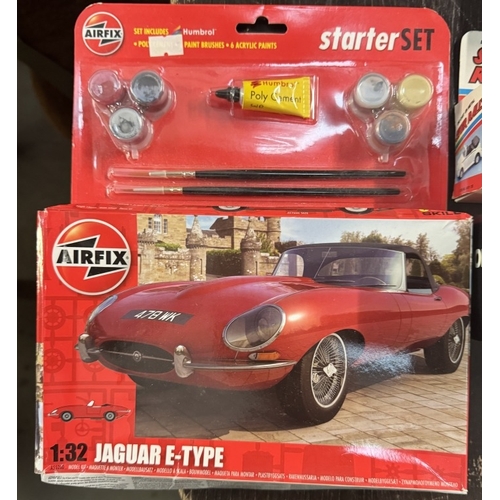 180 - A Corgi 298 Ferrari 308GTS, AirFix Jaguar e-Type starter set, Johnny lightning etc