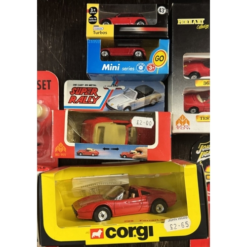 180 - A Corgi 298 Ferrari 308GTS, AirFix Jaguar e-Type starter set, Johnny lightning etc