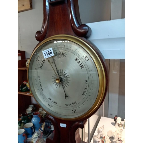 1188 - A Victorian barometer with silvered dial