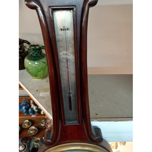 1188 - A Victorian barometer with silvered dial