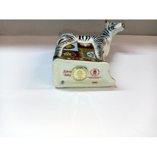 1351 - A Royal Crown Derby Zebra with gold stopper