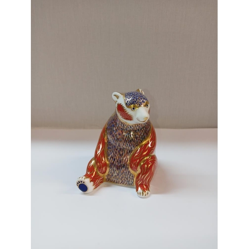 1393 - A Royal Crown Derby bear with silver stopper