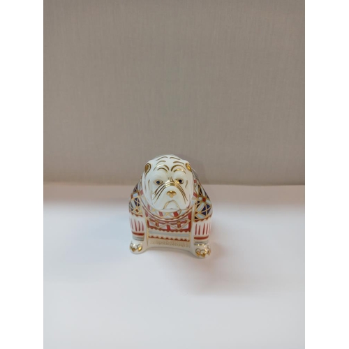 1395 - A Royal Crown Derby Bulldog with silver stopper