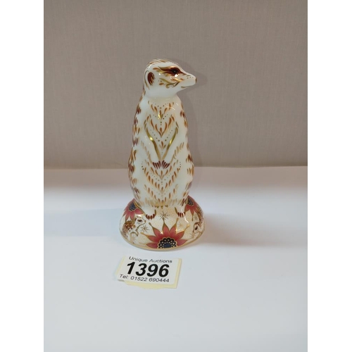 1396 - A Royal Crown Derby Meerkat with gold stopper