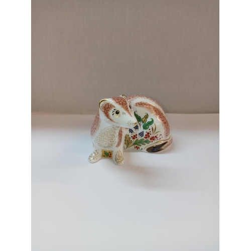 1400 - A Royal Crown Derby Stoat with gold stopper