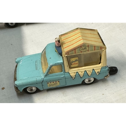 228 - An unboxed Corgi tri-deck car transporter, Thames ice cream vans, Holmes wrecker etc