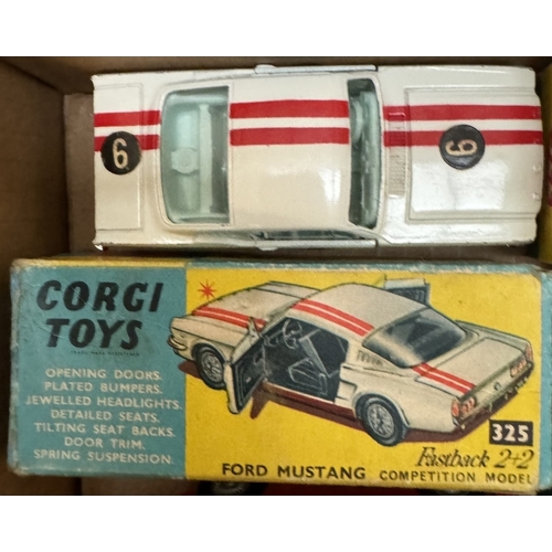 234 - 6 Boxed 1960's including MGCGT Rover, Lotus, Ford Mustang etc