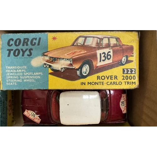 234 - 6 Boxed 1960's including MGCGT Rover, Lotus, Ford Mustang etc