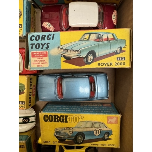 234 - 6 Boxed 1960's including MGCGT Rover, Lotus, Ford Mustang etc