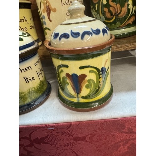 1319 - 6 Torquay pottery tobacco/jam pots