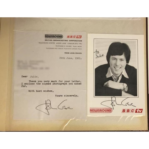 1050 - A large collection of autographs, signed photos and letters from people in entertainment  
Collect o... 