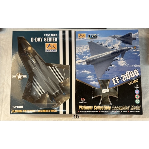 419 - 5 Boxed assembled model aircraft