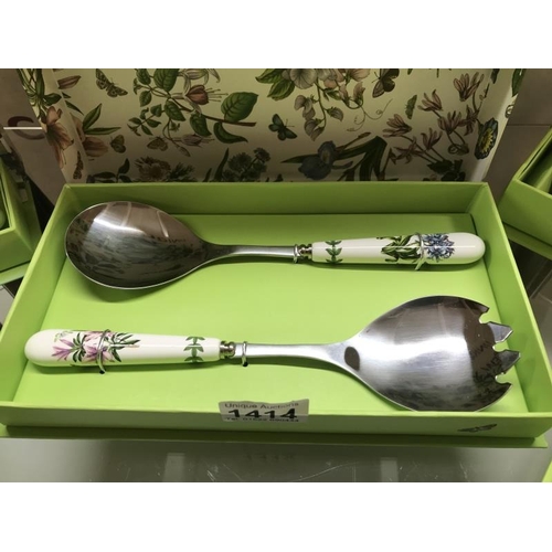 1414 - A collection of 5 boxed Portmeirion serving sets, salad spoons, cake slicers etc