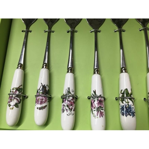 1414 - A collection of 5 boxed Portmeirion serving sets, salad spoons, cake slicers etc