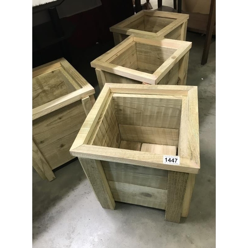 1447 - 4 reclaimed wooden planters