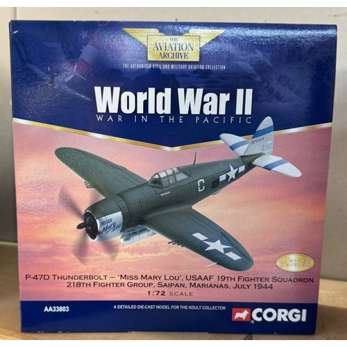 439 - 8 Boxed Corgi WW2 model aircraft. AA32206, AA33803, AA33801, AA33803, AA32501, AA33803, AA32206, AA3... 