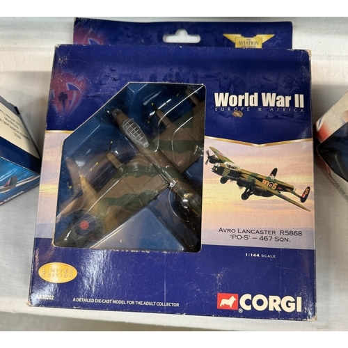 441 - 4 Boxed Corgi 'Battle Of Britain' aircraft, A Corgi WW2 aircraft & 3 other boxed models