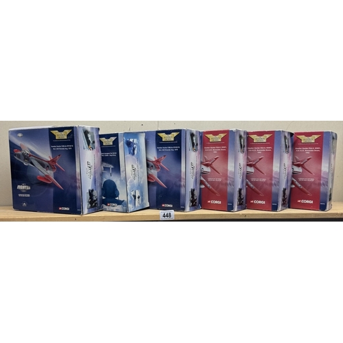 448 - 6 Boxed Corgi jet fighter power models. AA32703, AA32703, AA32703, AA32702, AA32402, AA32702