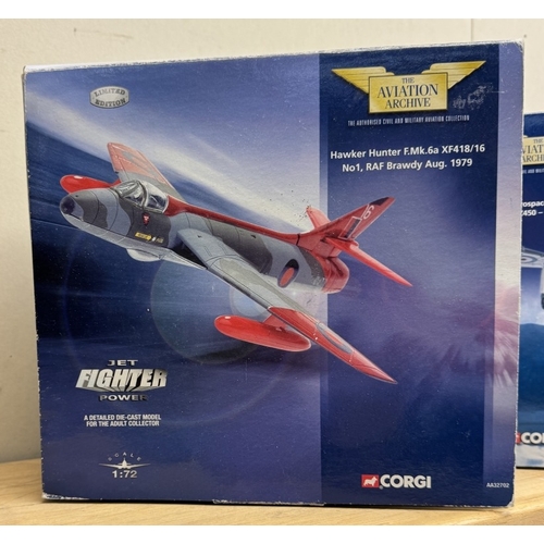 448 - 6 Boxed Corgi jet fighter power models. AA32703, AA32703, AA32703, AA32702, AA32402, AA32702