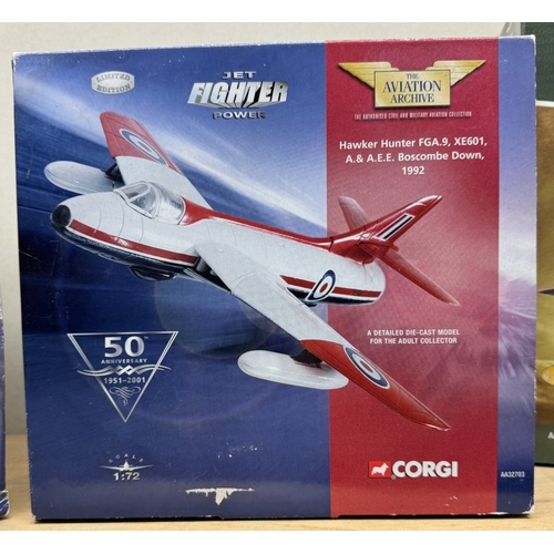 448 - 6 Boxed Corgi jet fighter power models. AA32703, AA32703, AA32703, AA32702, AA32402, AA32702