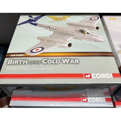 449 - 8 Boxed Corgi aircraft models. AA35002, AA32808, AA32209, AA32808, AA35002, AA35001, 35002, 35001