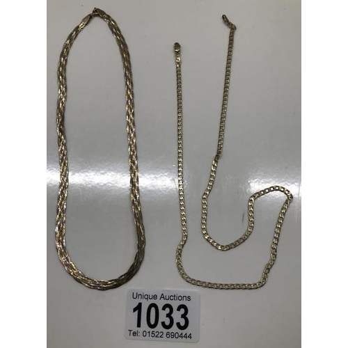 1033 - Two 9ct Gold Chains (8.18g)