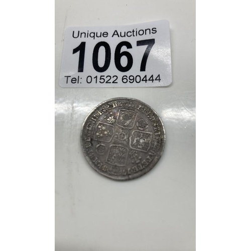 1067 - George II 1734 silver shilling