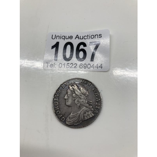 1067 - George II 1734 silver shilling