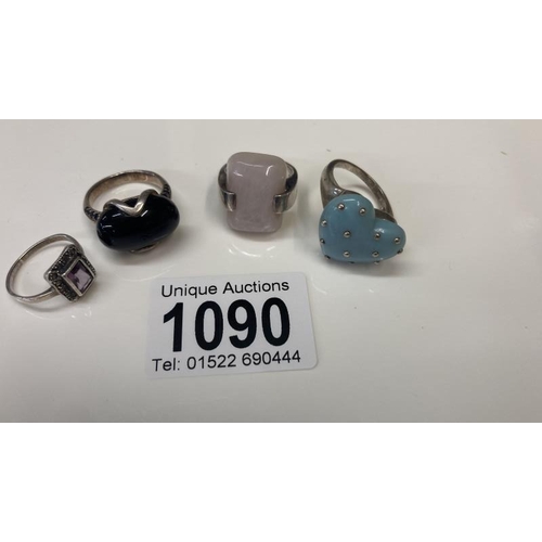 1090 - Four silver set rings