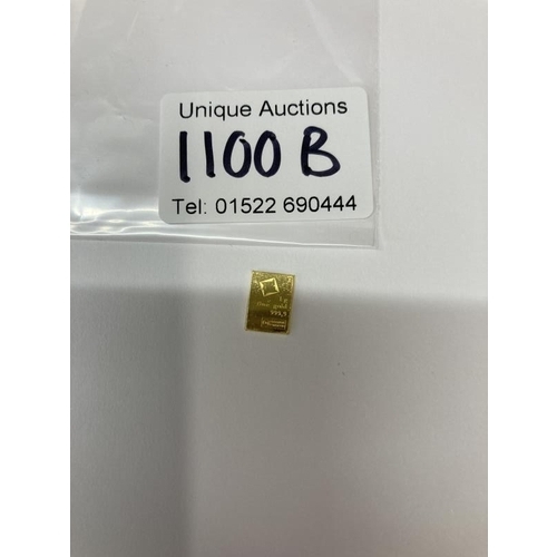 1100B - A 1g bar of 24ct gold