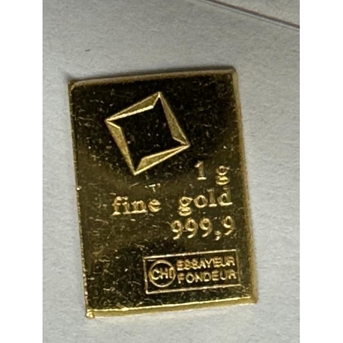 1100B - A 1g bar of 24ct gold