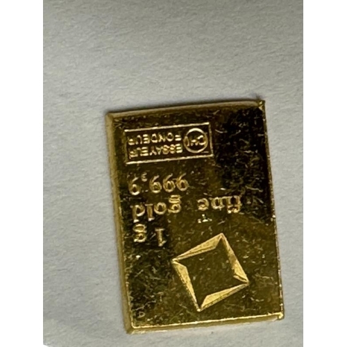 1100B - A 1g bar of 24ct gold