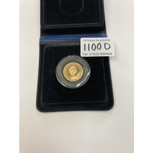 1100D - A 1979 cased gold proof queen Elizabeth sovereign