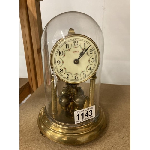 1143 - Capital Anniversary clock under glass dome