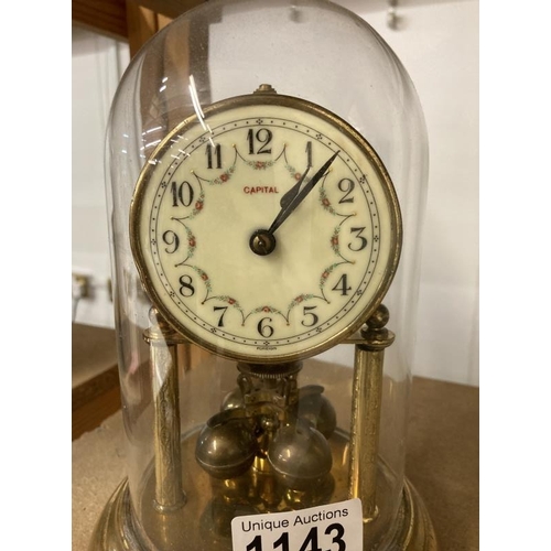 1143 - Capital Anniversary clock under glass dome