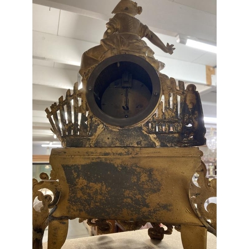 1144 - A French spelter mantle clock