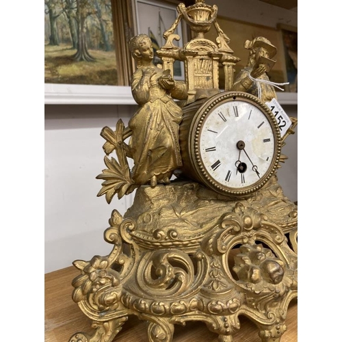 1152 - A gilded spelter mantel clock